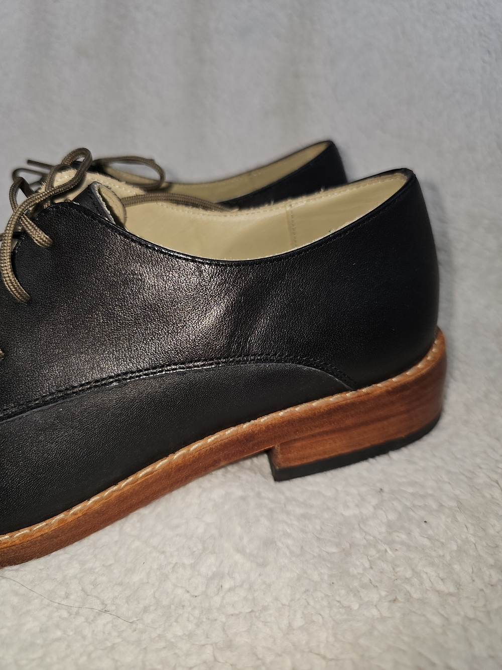 NISOLO Black Leather Lace Up Everyday Oxford Dress Shoes Size: 7.5 - Picture 9 of 14